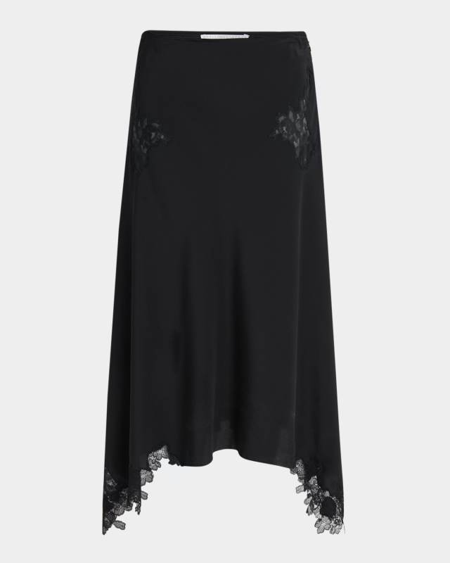 Lace Handkerchief Midi Skirt